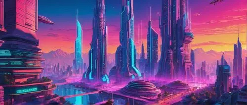 futuristic landscape,fantasy city,cybercity,cityscape,areopolis,colorful city,alien world,coruscant,metropolis,cyberia,ancient city,futuristic,fantasy landscape,vast,scifi,cybertown,cyberworld,futuregen,sci - fi,alien planet,Conceptual Art,Sci-Fi,Sci-Fi 27