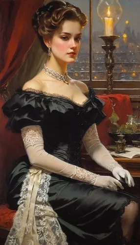 victorian lady,leighton,victoriana,perugini,knightley,edwardian,habanera,mademoiselle,victorian style,noblewoman,the victorian era,woman drinking coffee,traviata,duchesse,principessa,baccarat,girl in a long dress,romantic portrait,latynina,elegante,Art,Classical Oil Painting,Classical Oil Painting 32