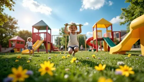 toddler in the park,little girl running,playspace,children's playground,children's background,playgrounds,meadow play,playing outdoors,children play,playground,3d rendering,play area,children playing,little girls walking,flying dandelions,playgroup,artificial grass,bouncing castle,children jump rope,playworks