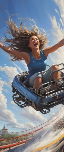 speeding,bullet ride,automobile racer,acceleration,high-speed,ride,car racing,witch driving a car,board track racing,roller coaster,high speed,sprint woman,velocity,racing video game,kart racing,joyrider,top speed,speed,racing road,raceway,Conceptual Art,Daily,Daily 01