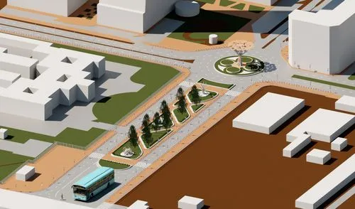 A 20 capacity buses, bus stop
,the model shows the site where people will build apartments and offices,urban design,street plan,microdistrict,europan,pedestrianized,urban park