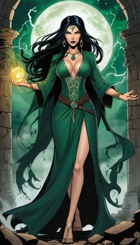 eldena,enchantress,the enchantress,hela,sorceress,goddess of justice,Illustration,American Style,American Style 13