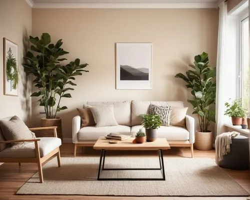 apartment lounge,modern decor,living room,house plants,livingroom,modern minimalist lounge,houseplants,contemporary decor,berkus,danish furniture,sitting room,houseplant,furnishing,scandinavian style,modern living room,soft furniture,interior decor,sofa set,furnishings,ikebana,Illustration,Realistic Fantasy,Realistic Fantasy 25