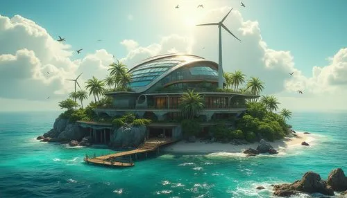 floating islands,island suspended,seasteading,tropical house,floating island,islet,tropical island,house of the sea,ocean paradise,aqua studio,islands,stiltsville,green island,floating huts,an island far away landscape,island,the island,ecotopia,tropico,south seas,Photography,General,Realistic