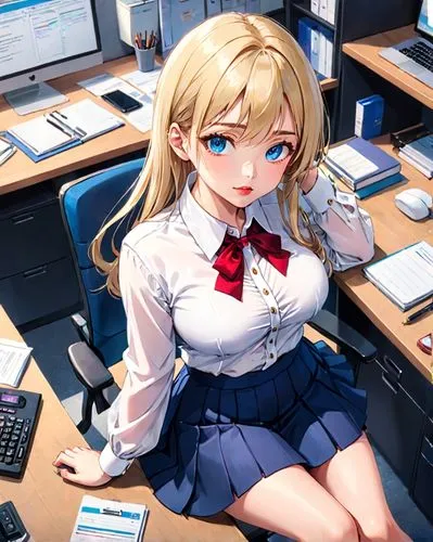 office worker,secretary,secretarial,michiru,office desk,girl at the computer,desk,blur office background,desk top,secretaries,darjeeling,office chair,work desk,minako,kaho,in a working environment,sakamaki,night administrator,secretariats,ann,Anime,Anime,Traditional