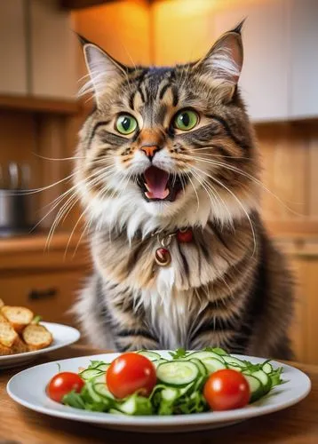 cat food,domestic long-haired cat,funny cat,cat image,domestic cat,eat,appetite,caterer,maincoon,delicious meal,cat vector,cat,tuna steak,mozzarella,meal  ready-to-eat,cuisine,cute cat,pet vitamins & supplements,remoulade,delicious food,Art,Artistic Painting,Artistic Painting 36