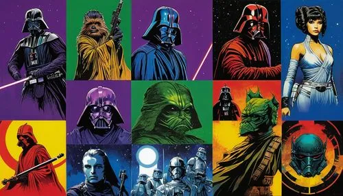 star wars,vader,starwars,darth vader,rots,dark side,storm troops,collectible action figures,overtone empire,empire,darth talon,comic characters,force,personages,council,icon collection,jedi,avatars,color table,collectible card game,Illustration,Japanese style,Japanese Style 05