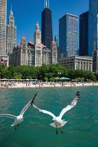 birds of chicago,shedd,chicago,navy pier,chicagoan,chicago skyline,silver gulls,flying sea gulls,sea gulls,chicagoland,lake michigan,great lakes,chicagoans,seagulls,gulls,lakefront,lakeshore,northwestern,federsee pier,bird island,Illustration,Realistic Fantasy,Realistic Fantasy 10