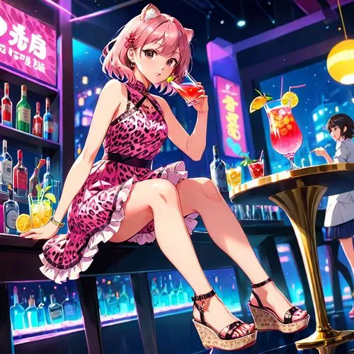 bartender,bartending,barmaid,shosenkyo drunk,liquor bar,izakaya,Anime,Anime,Realistic