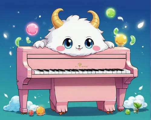 lopiano,poro,jewelpets,jewelpet,pianola,piano,Illustration,Japanese style,Japanese Style 01