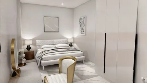 luxurious bedroom, white walls.,modern room,guest room,3d rendering,guestroom,boutique hotel,casa fuster hotel,room divider,bedroom,white room,search interior solutions,sleeping room,render,danish roo