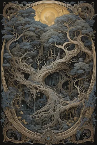 the branches of the tree,tree of life,the branches,celtic tree,maelstrom,the roots of trees,gnarled,gold foil tree of life,branches,branching,art nouveau frame,wind rose,tree branches,fantasy art,tree's nest,the japanese tree,dead wood,mirror of souls,magic tree,heroic fantasy,Illustration,Black and White,Black and White 01