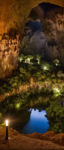 Imagine a thrilling adventure taking place in the caves of Vinales.,cave on the water,underground lake,cenote,the limestone cave entrance,pit cave,karst landscape,cave tour,sea cave,cave church,cave,l