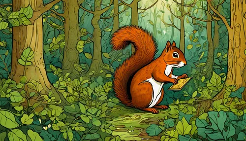 A mischievous squirrel finds an enchanting hidden treasure in the forest.,red squirrel,eurasian red squirrel,garden-fox tail,the squirrel,forest animal,douglas' squirrel,squirrel,squirell,ring-tailed,