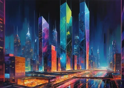 cybercity,cityscape,colorful city,futuristic landscape,cybertown,metropolis,skyscrapers,cyberport,city skyline,fantasy city,hypermodern,city cities,sedensky,urbanworld,cityscapes,futurist,cyberworld,cityzen,megalopolis,city at night,Illustration,Vector,Vector 07