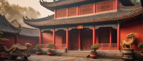 qibao,wudang,qingcheng,asian architecture,hall of supreme harmony,chaozhou,dojo,summer palace,baoqing,hengdian,qufu,buddhist temple,wulin,shuozhou,jingshan,shaoxing,dacheng,shangshu,tianxia,wuzhen,Art,Classical Oil Painting,Classical Oil Painting 20