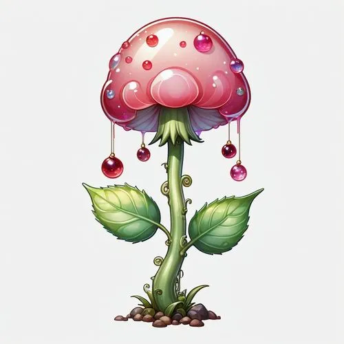 2d side sprite of a gumdrop bush, transparent background,a small mushroom with bubbles on it,toadstool,mushroom landscape,forest mushroom,toadstools,mushroom type,tree mushroom,Illustration,Abstract F