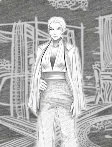 goddess of justice,swordswoman,suit of the snow maiden,takikomi gohan,kenjutsu,kado,ao dai,one-piece garment,shakyamuni,priestess,the snow queen,martial arts uniform,wireframe graphics,sōjutsu,celtic queen,mukimono,grayscale,male character,the blonde in the river,imperial coat,Design Sketch,Design Sketch,Character Sketch