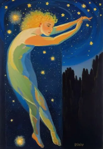 andromeda,art deco woman,virgo,falling star,constellation lyre,ophiuchus,venus,star mother,aquarius,gemini,la nascita di venere,fantasia,cosmos,cosmos wind,star winds,runaway star,star illustration,astral traveler,aurora,shooting star