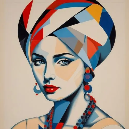 art deco woman,headscarf,pop art style,cool pop art,turban,roy lichtenstein,vintage woman,pop art woman,pop art girl,retro woman,headdress,fashion illustration,retro pin up girl,david bates,retro women,vintage girl,indian headdress,watercolor pin up,pin up girl,art deco,Art,Artistic Painting,Artistic Painting 44