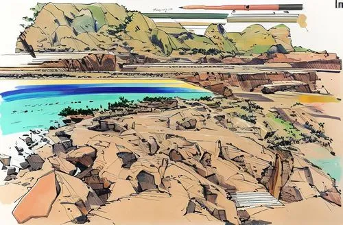 espacio rocoso, en la galgada. caño, quebrada seca. 
,navajo bay,perranporth,cliff coast,runswick bay,geological,coastal and oceanic landforms,the cliffs,beach erosion,carbis bay,fluvial landforms of 