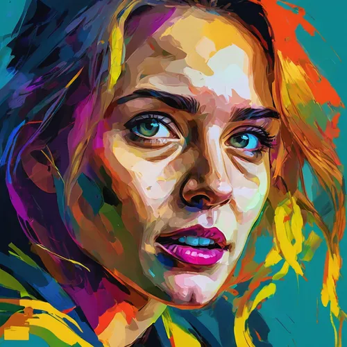 Capture a profile pic with a professional look and a modern setting.,digital painting,digital art,wpap,girl portrait,vector art,digital artwork,vector illustration,painting technique,world digital pai