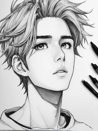 Who Is Your Favorite Comment Put The Hashtag Anime Drawings Sketches Manga Drawing Anime Drawings Boy,copic,graphite,charcoal pencil,charcoal,mechanical pencil,kai,grayscale,anime boy,lineart,angel li