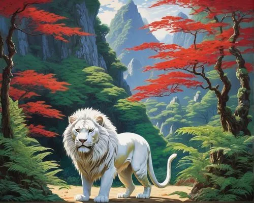 forest king lion,white lion,lion white,king of the jungle,aslan,panthera leo,lionrock,leonine,ligers,kion,lion,african lion,white tiger,tigon,magan,male lion,lionizing,lionnet,lionore,lionni,Art,Artistic Painting,Artistic Painting 04