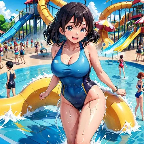 haruhi,kawakami,fubuki,water park,yanmei,summer background,waterpark,kumiko,shimei,beach background,tsugumi,waterslides,megumi,idolmaster,mayuri,water sports,makoto,sea water splash,summer icons,haruka,Anime,Anime,Traditional