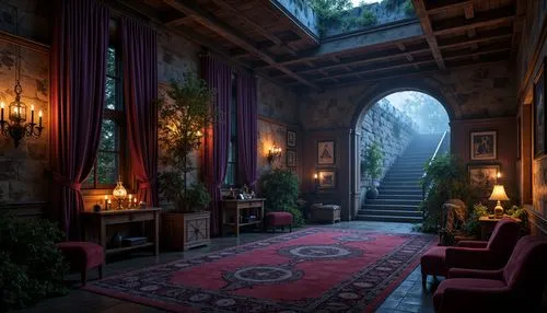 ornate room,hallway,dandelion hall,the threshold of the house,alcove,rivendell,victorian room,inglenook,doorways,interiors,sanctum,hallway space,hall of the fallen,entrance hall,entryway,victorian,sanctuary,fireplace,fireplaces,sansar