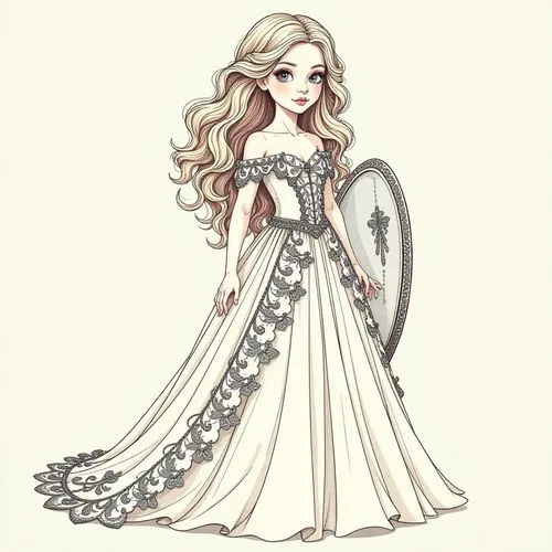 margaery,sigyn,galadriel,peignoir,margairaz,frigga,Illustration,Black and White,Black and White 01