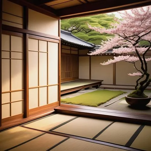 japanese-style room,tatami,ryokan,ryokans,japanese zen garden,tea ceremony,chanoyu,zen garden,dojo,japanese sakura background,japanese floral background,teahouse,sakura background,hakama,shoin,heian,honmaru,shingen,japanese background,japan garden,Art,Artistic Painting,Artistic Painting 48