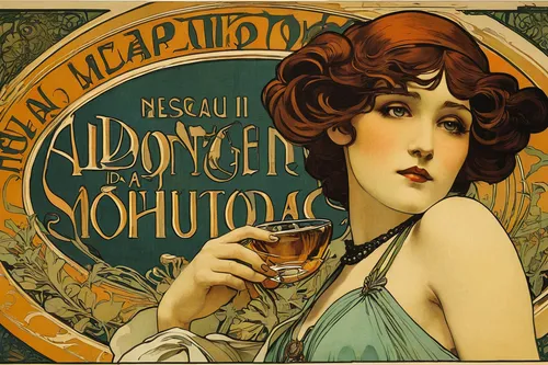 Write a dark and mysterious short story about a hidden speakeasy concealed behind a prohibition sign.,absinthe,cointreau,mucha,art nouveau design,apéritif,art nouveau,snifter,liqueur,sazerac,crème de 