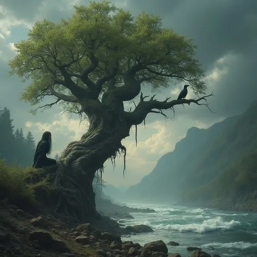 fantasy picture,celtic tree,mirkwood,tree of life,isolated tree,magic tree