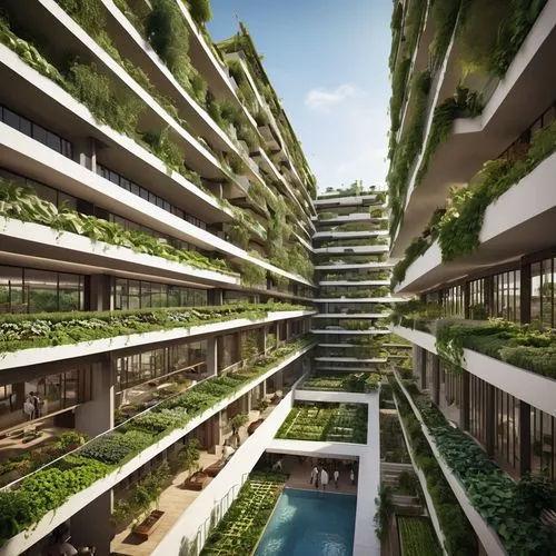 block balcony,interlace,ecotopia,balcony garden,masdar,green living,Photography,General,Realistic