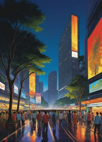 guangzhou,kowloon,shenzhen,cybercity,hongdan center,city scape,centralworld,cotai,cityscapes,wangfujing,chungking,citycenter,festival place,galleria,harbour city,taikoo,futuristic art museum,shangai,capitaland,megaworld,Illustration,Realistic Fantasy,Realistic Fantasy 04