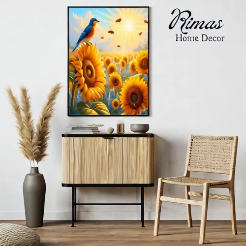 sunflowers in vase,plasma tv,flower painting,honey bee home,sunflower lace background,prairies,modern decor,decorates,homeadvisor,frame flora,flowers frame,flower background,photo painting,desert back