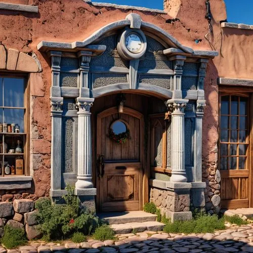 tavern,townscapes,wild west hotel,house entrance,castle iron market,miniature house,Photography,General,Realistic