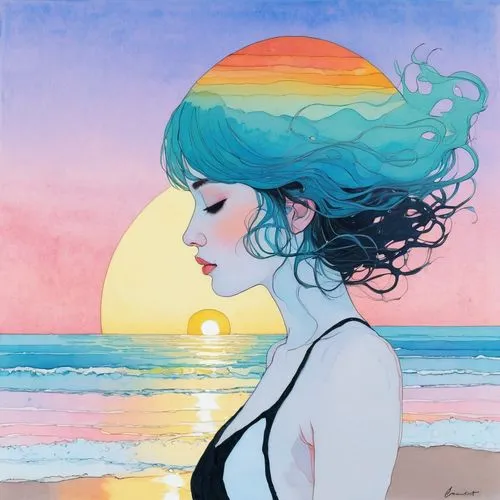 beach ball,sea breeze,the beach pearl,soft pastel,sun moon,rainbow color palette,sea-shore,color pencils,sun and sea,dream beach,rainbow waves,colour pencils,ocean,sea,rainbow unicorn,sea beach-marigold,color pencil,saltwater,rainbow colors,colored pencil,Illustration,Paper based,Paper Based 19