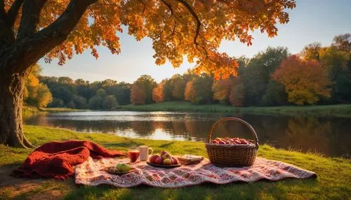 picnic,picnicking,autumn idyll,picnics,picnic basket,picnickers,Photography,General,Fantasy