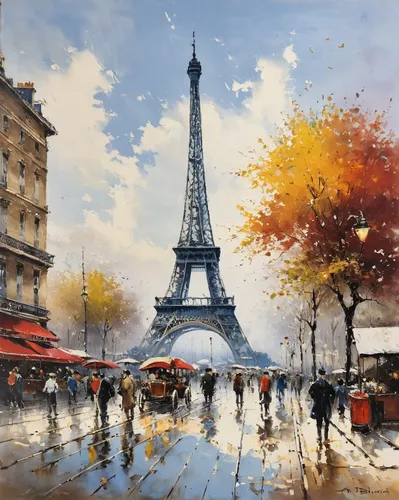 Antoine Blanchard (French, 1910-1988) 'Les Grands,watercolor paris,watercolor paris shops,paris,universal exhibition of paris,paris cafe,eiffel,french digital background,paris clip art,champ de mars,e