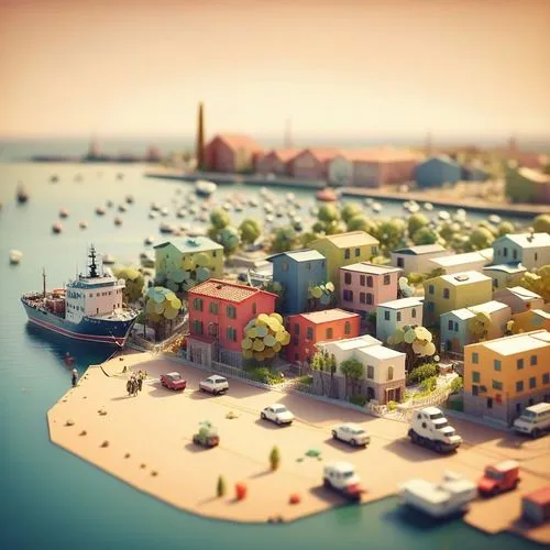 The World of Miniatures,tilt shift,cinema 4d,harborfront,harbor,idents,alexandria