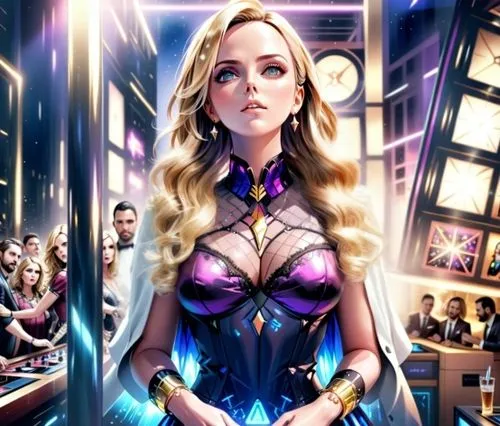 blond hair,this artwork depicts a pretty young woman in an office space,dazzler,goddess of justice,margaery,cosmogirl,loboda,fantasy woman