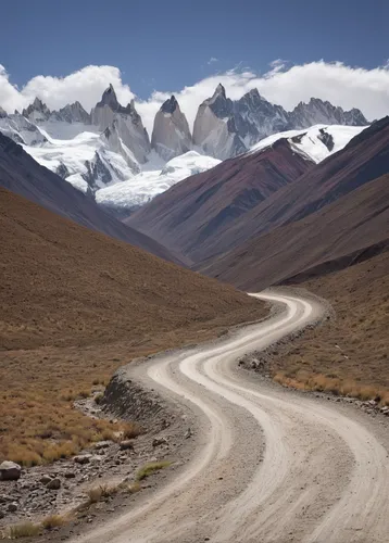 Argentina Andes and Dirt Road,the pamir highway,the pamir mountains,tibet,andes,the atacama desert,carretera austral,marvel of peru,mountain highway,mountain road,winding roads,bolivia,alpine route,ar