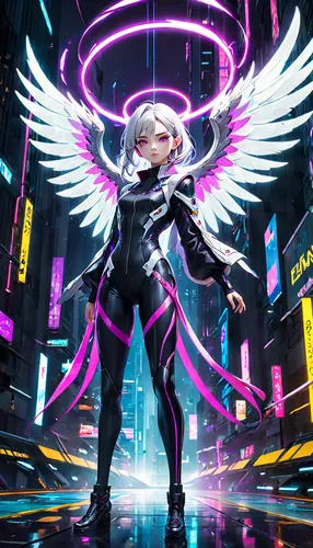 archangel,business angel,show off aurora,wings,cyberpunk,wing ozone rush 5,the archangel,navi,mercy,winged,winged heart,angel wing,angel,wing purple,fallen angel,owl background,birds of prey-night,cyber,phoenix,cg artwork,Anime,Anime,General