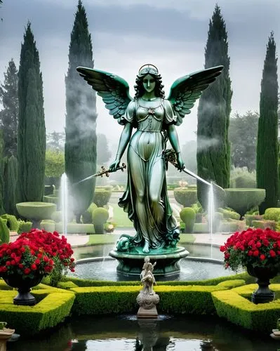 secret garden of venus,brookgreen gardens,angel statue,fountain of neptune,the statue of the angel,garden statues,Unique,Paper Cuts,Paper Cuts 08