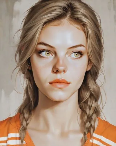 clementine,portrait of a girl,girl portrait,orange,portrait background,digital painting,mystical portrait of a girl,the girl's face,young woman,orange eyes,jessamine,girl drawing,piper,cinnamon girl,vanessa (butterfly),world digital painting,portait,women's eyes,artist portrait,heterochromia,Digital Art,Comic