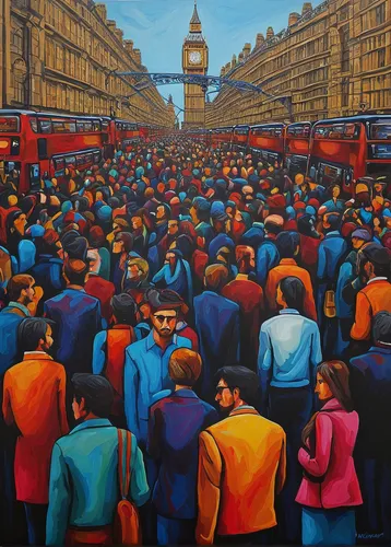 london underground,crowds,oil painting on canvas,large market,waterloo plein,crowd of people,congestion,oil on canvas,trafalgar square,the market,bottleneck,oil painting,art painting,crowd,popular art,city of london,crowded,london,universal exhibition of paris,waterloo,Conceptual Art,Daily,Daily 02