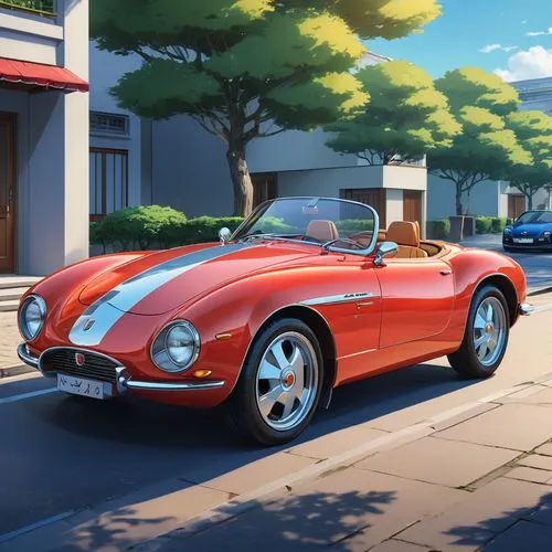 porsche 356,porsche targa,356 b,autoeuropa,mitsuoka,porsche,Illustration,Japanese style,Japanese Style 03