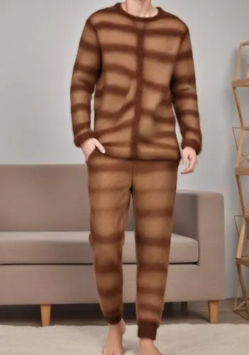 3d drawing fashion  brown with wooly design ,a male in a brown shirt and brown pants,onesie,brown fabric,polykleitos,khnopff,unitard,schnittger,Photography,General,Realistic